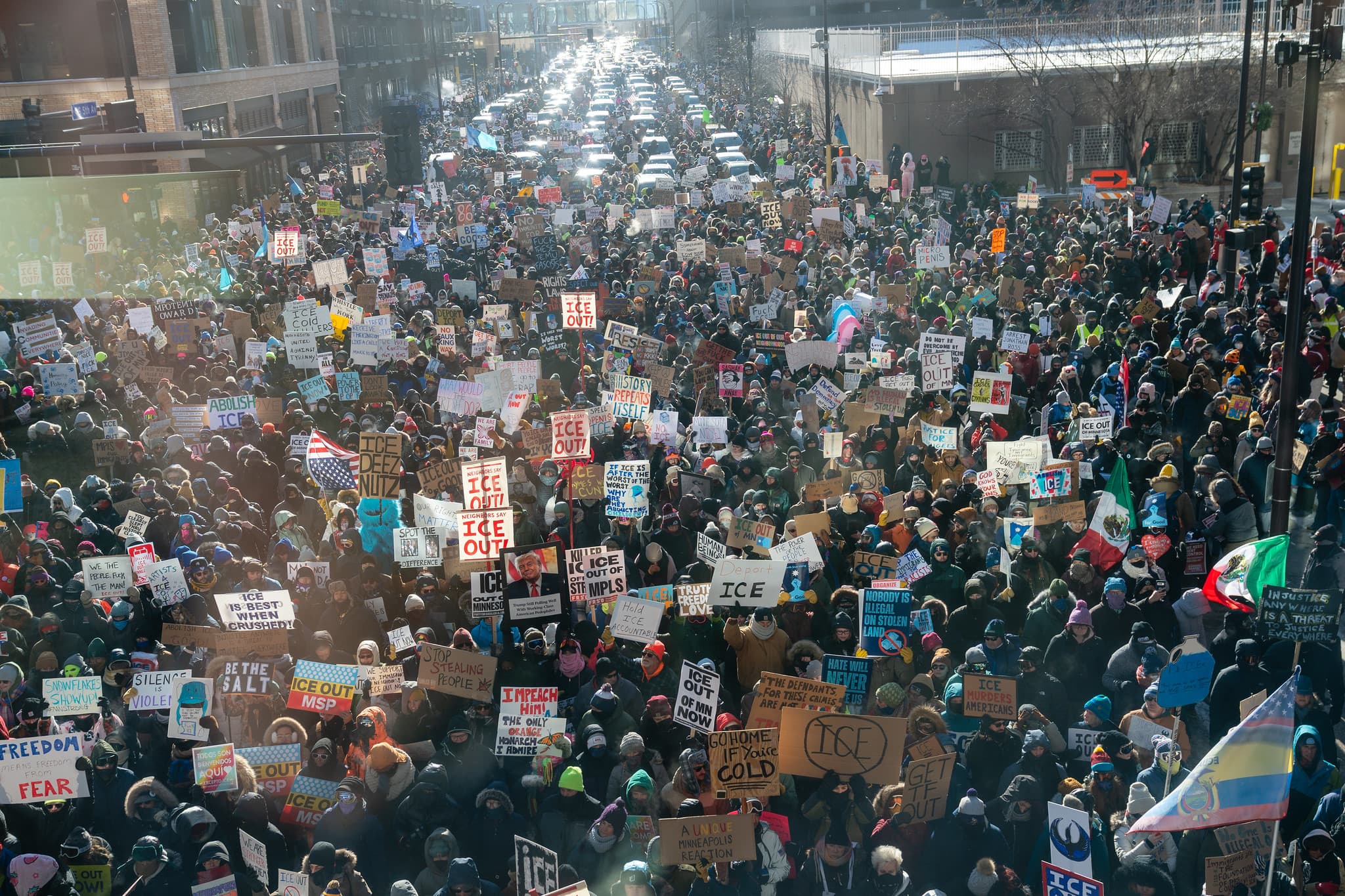 Photo: “ICE Out” march in Minneapolis in January 2026. (Photo credit: Lorie Shaull)