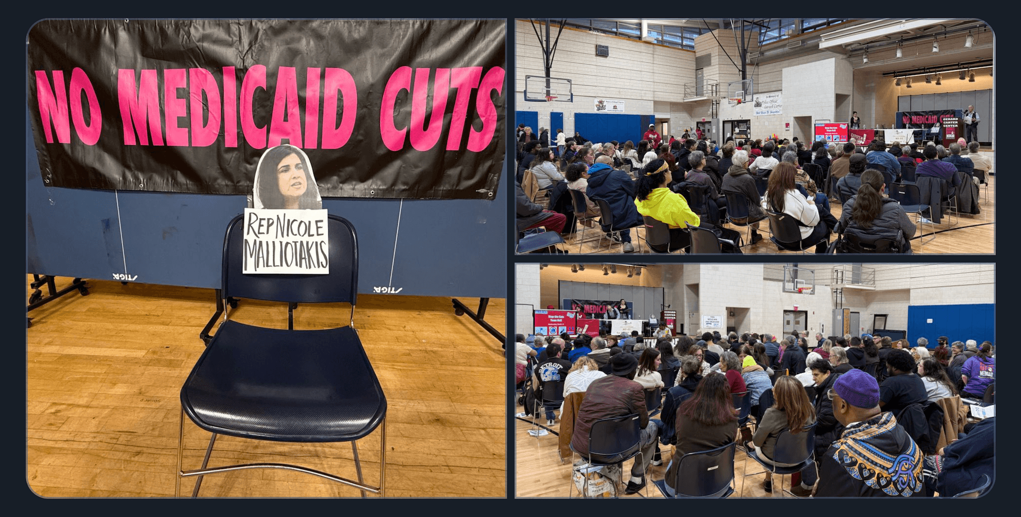 Screenshot: Staten Island “Empty Chair” Town Hall to Pressure NY-11 Rep. Malliotakis.