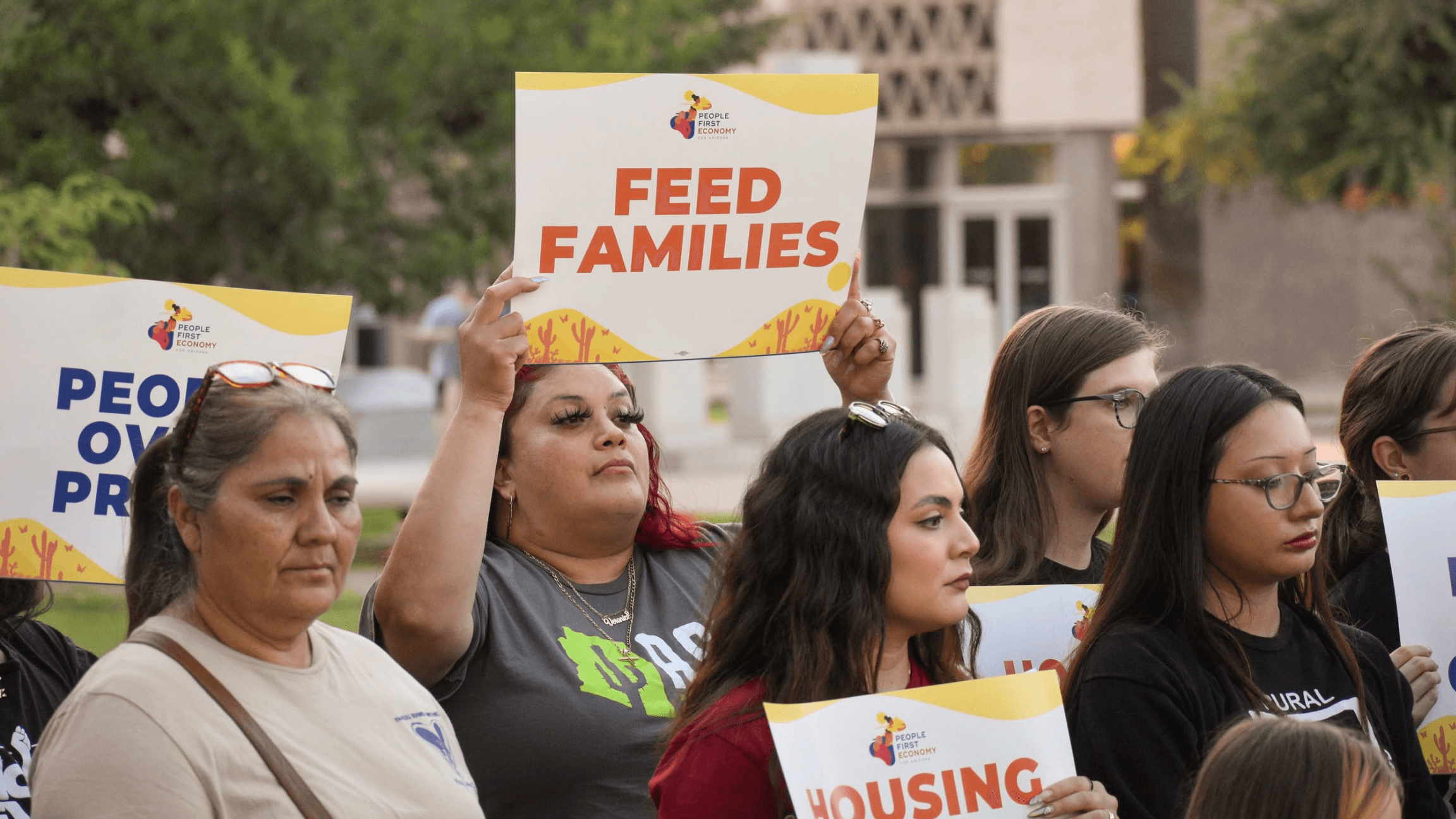 Photo: ACE members advocating for community investment and funding for programs that Arizonans need.