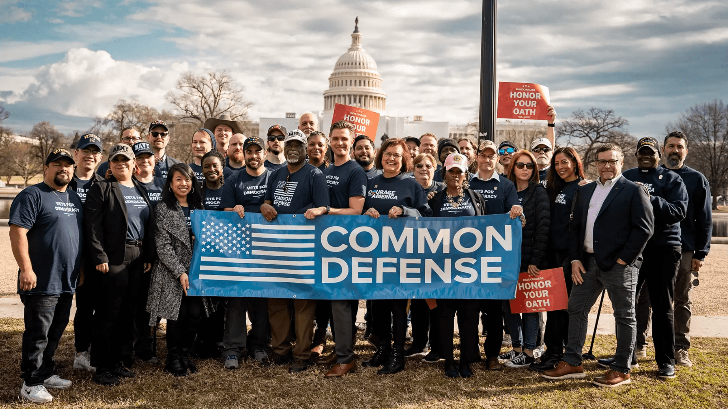 Photo: Common Defense Education Fund rallying with its members in Washington, DC.