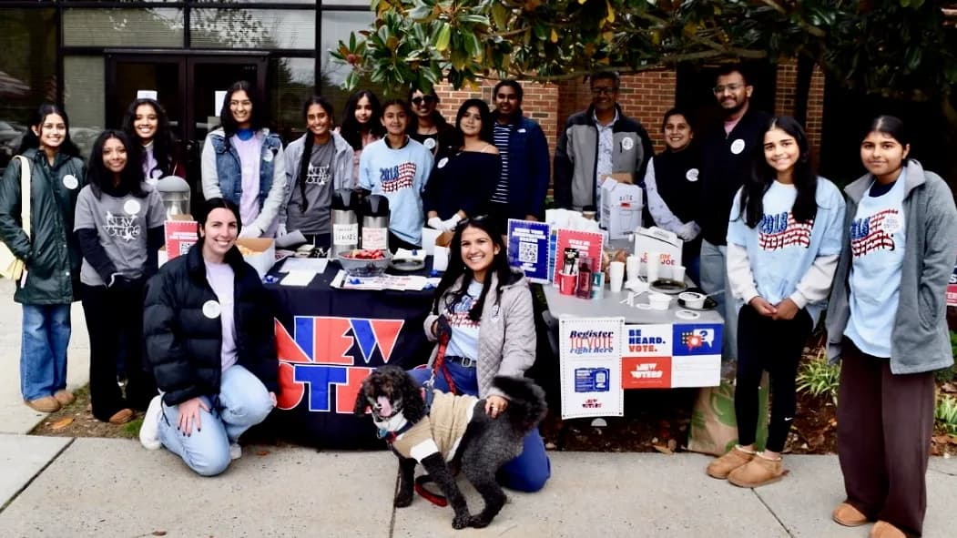 Photo: MVF partner New Voters in Pennsylvania register high school seniors to vote and talk to them about how to make their voices heard at the polls.