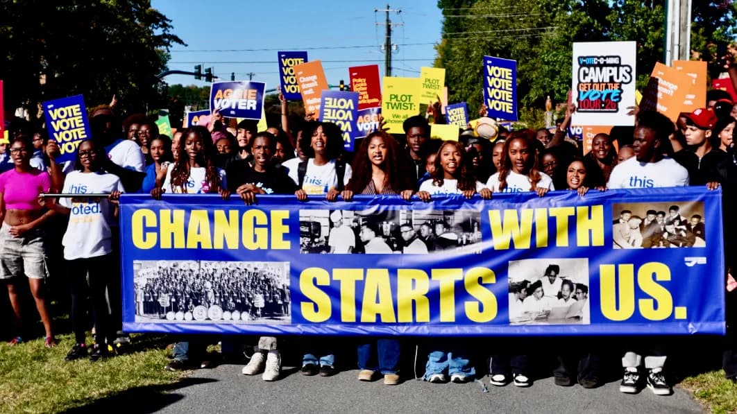 Photo: MVF partner When We All Vote mobilized hundreds of students at North Carolina Agricultural and Technical University to vote early on October 22.