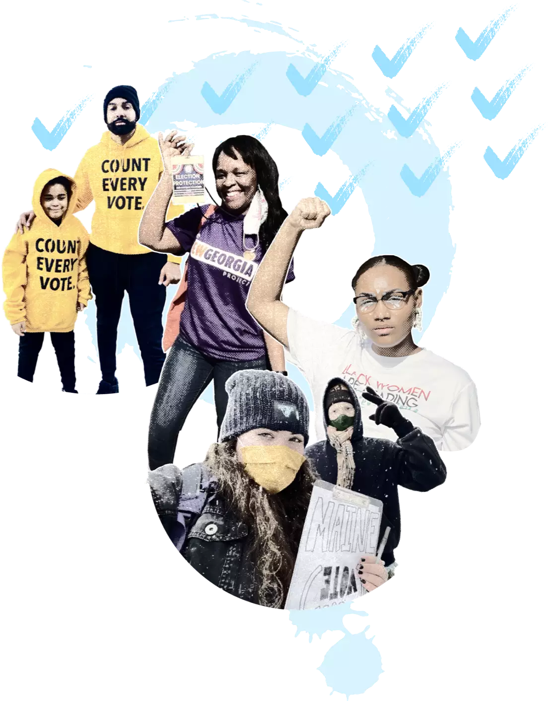 Collage of activists